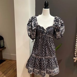 Sea New York Cotton Puff Sleeve Sundress w/ Smocking Small